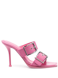 Alexander McQueen Punk Double Buckle Leather Sandals