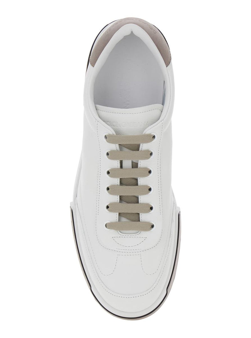 'Portofino' White Sneaker With Logo Print On The Sole In Leather Man