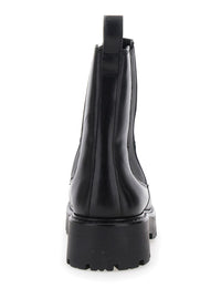 Black ‘Cosmo' Ankle Boots With Elasticated Inserts In Leather Woman