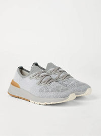 Brunello Cucinelli Cotton Chiné Knit Runner Sneakers Shoes