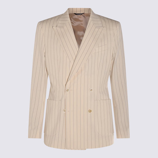 Dolce & Gabbana Cream Cotton Blazer