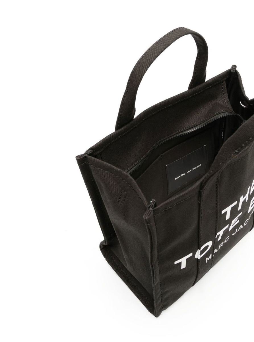 'The Medium Tote' Black Tote Bag With Contrasting Logo Lettering On The Front In Cotton Woman
