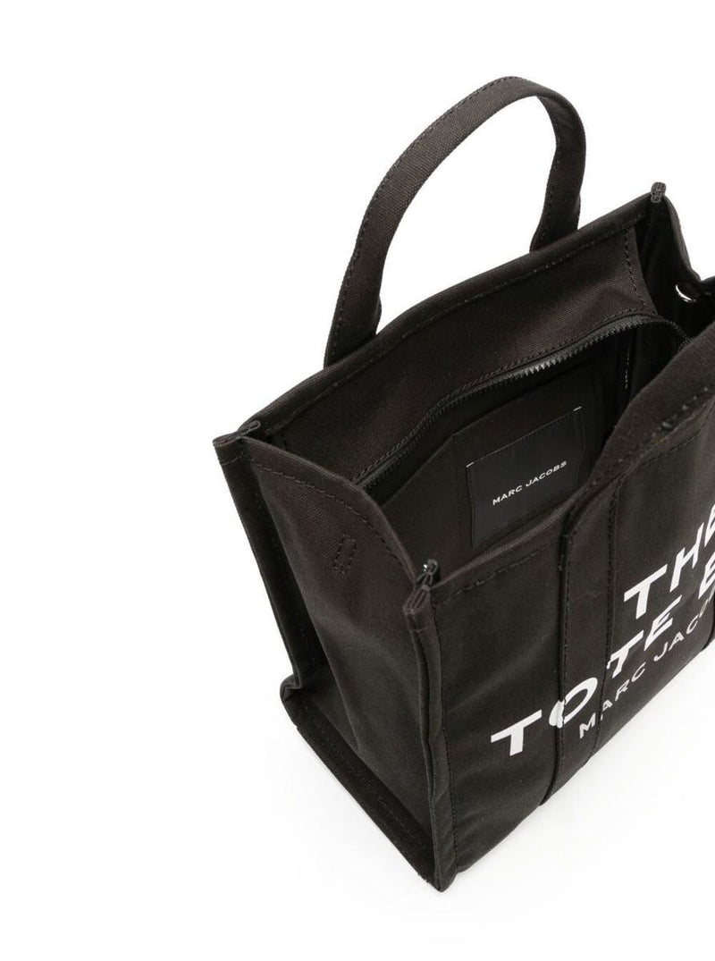 'The Medium Tote' Black Tote Bag With Contrasting Logo Lettering On The Front In Cotton Woman