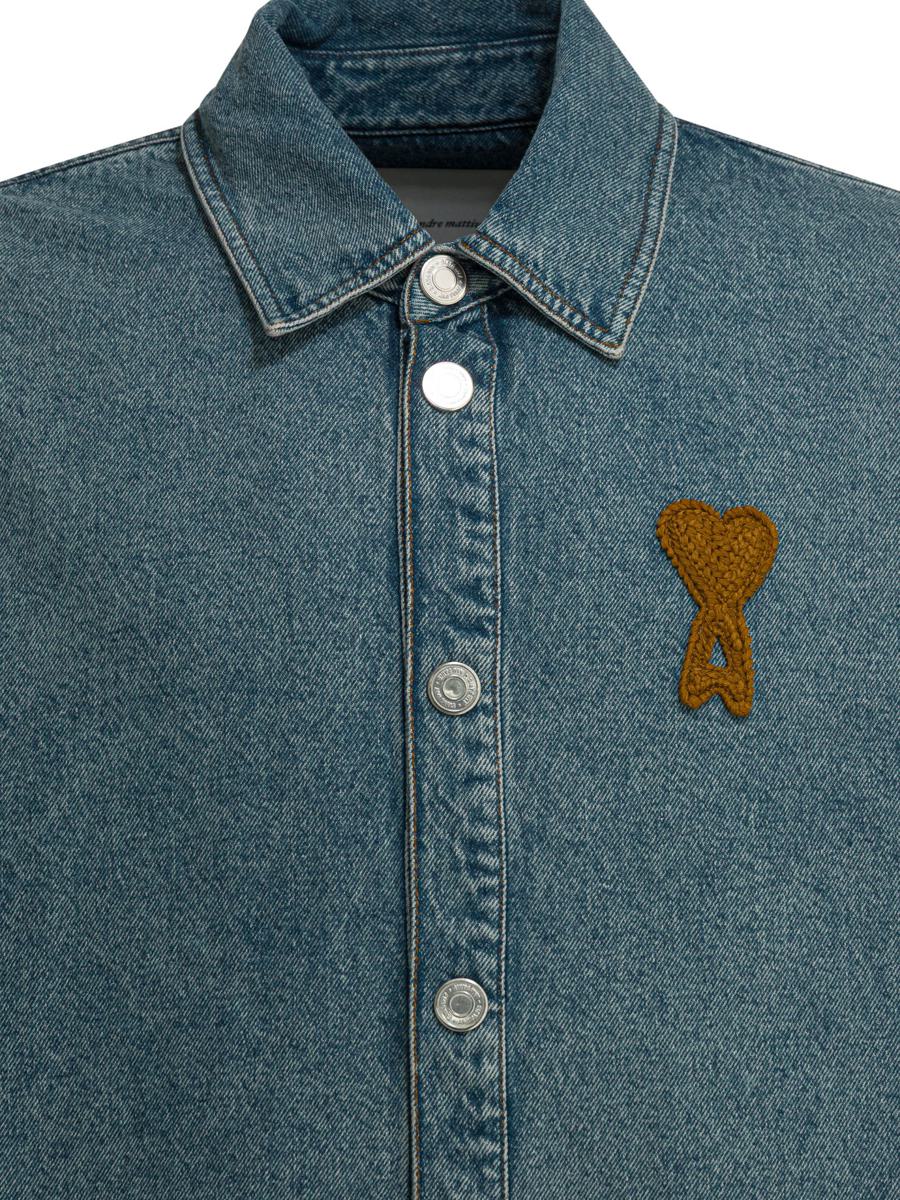 AMI Paris Denim Shirt With Logo