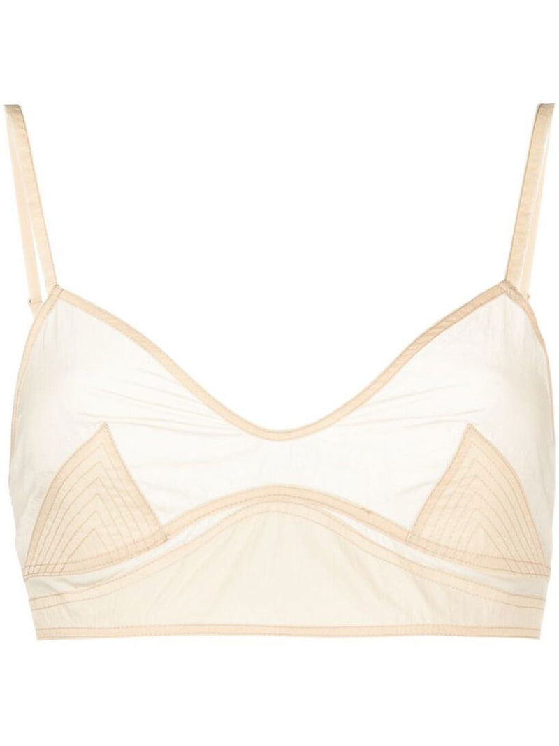 Low Classic See-Through Stitch Bra-Top Clothing