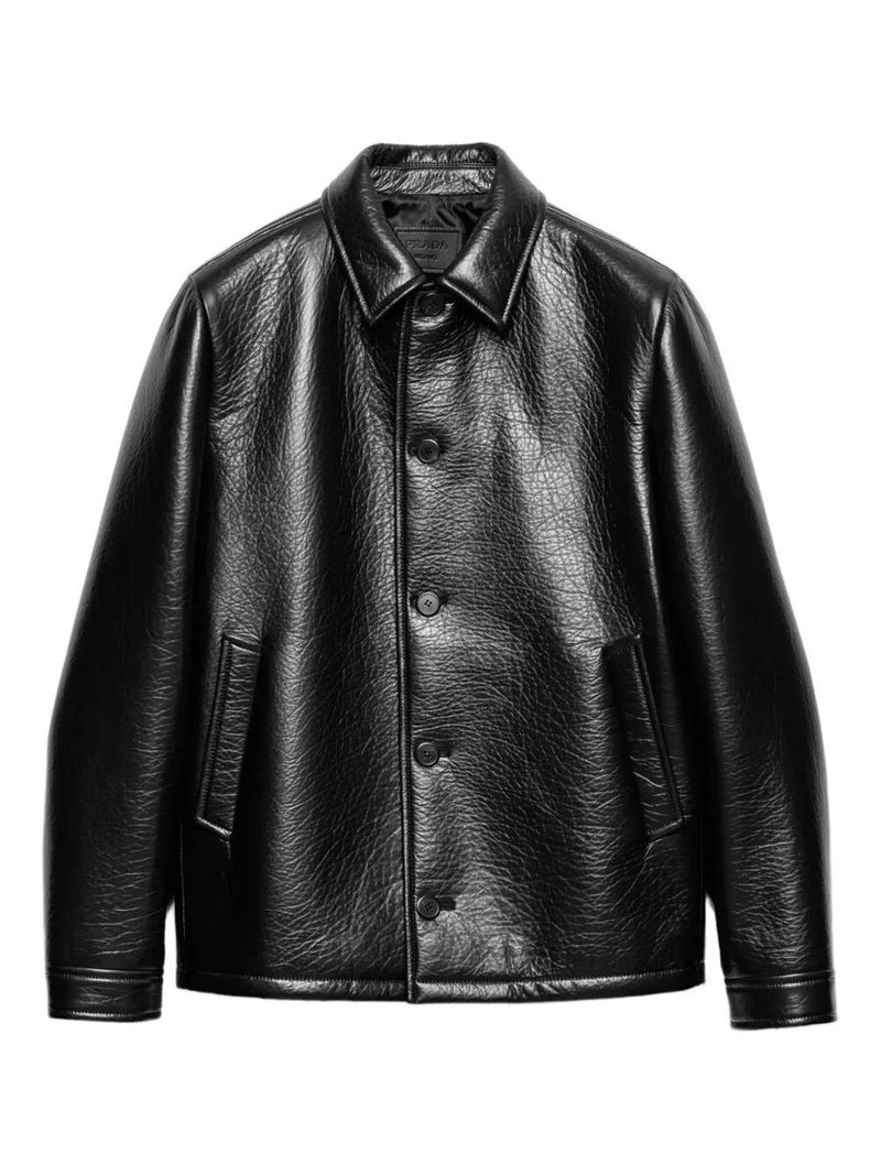Prada Nappa Leather Caban Jacket Clothing