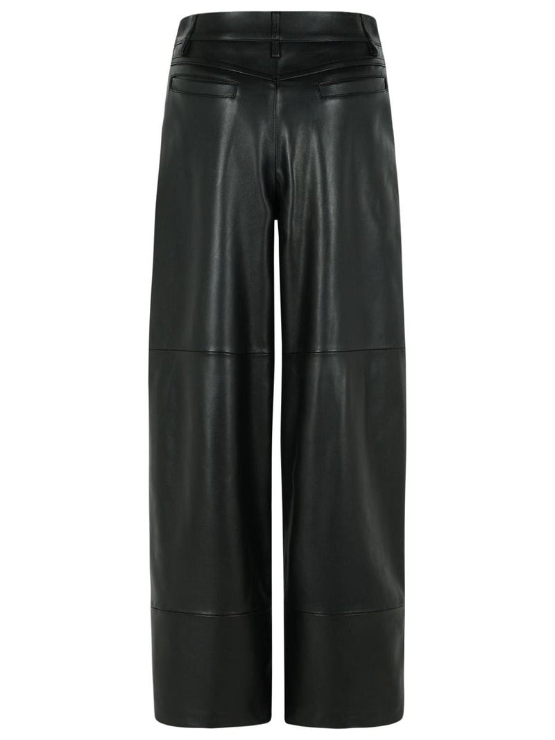 Sportmax 'Garbo' Black Nappa Leather Pants