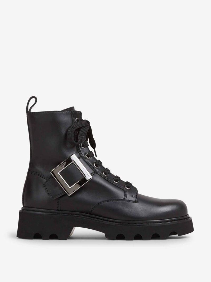 Roger Vivier Lace-Up Buckle Boots