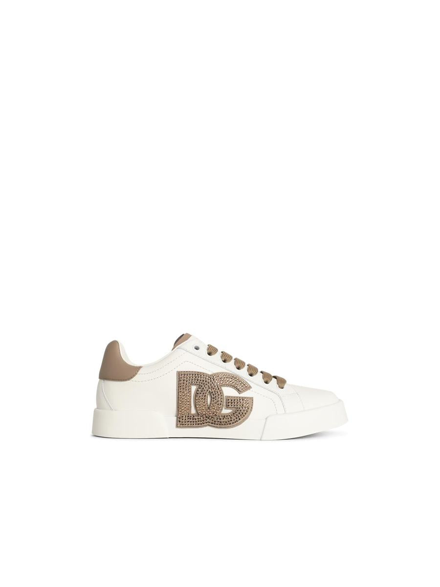 Dolce & Gabbana 'Portofino' White Calf Leather Sneakers