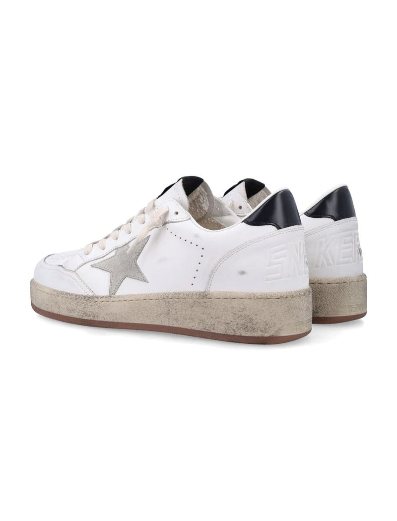 Golden Goose Ball Star White And Gray Leather Sneaker