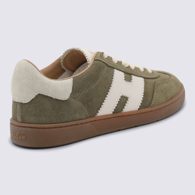Hogan Green Leather Sneakers