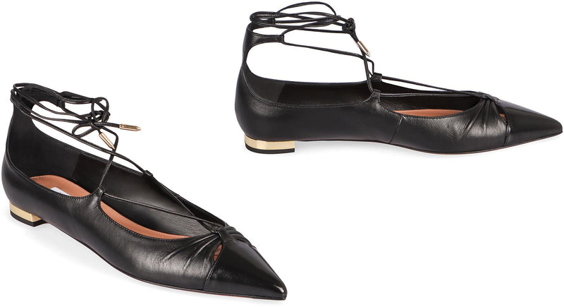 Aquazzura Gabi Pointy-Toe Ballet Flats