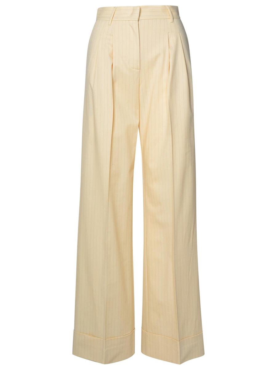 The Andamane 'Nathalie' Ivory Wool Blend Trousers