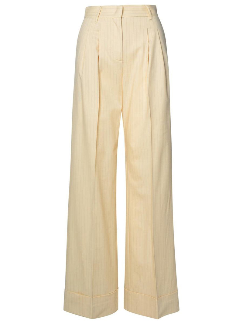 The Andamane 'Nathalie' Ivory Wool Blend Trousers