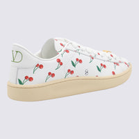 Valentino Garavani White And Red Leather Sneakers