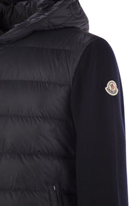 Moncler Padded Wool Sweatshirt With Hood And Zip