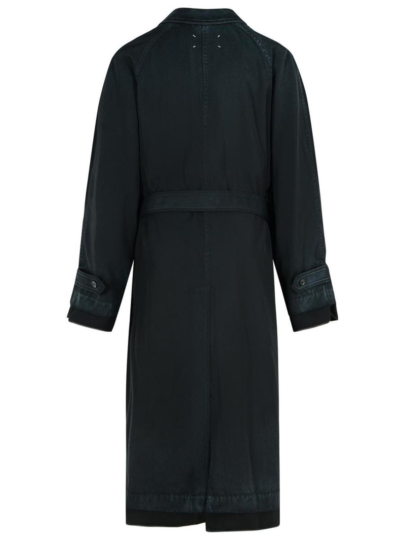 Maison Margiela Black Virgin Wool Trench Coat