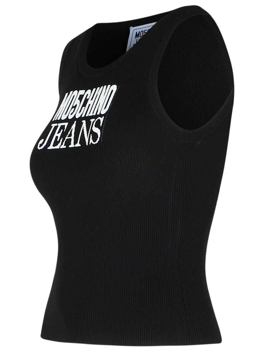 Moschino Jeans Black Viscose Blend Tank Top