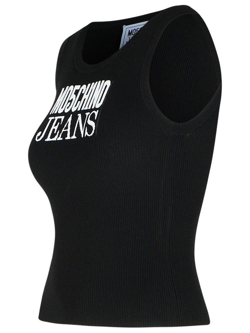 Moschino Jeans Black Viscose Blend Tank Top