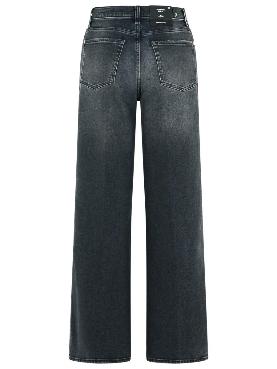 7 For All Mankind Black Cotton Blend Jeans