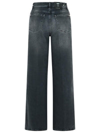 7 For All Mankind Black Cotton Blend Jeans