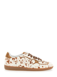 'Tb.490' Brown Low Top Sneakers With Embossed Logo On The Side And Perforated Details In Leather Woman