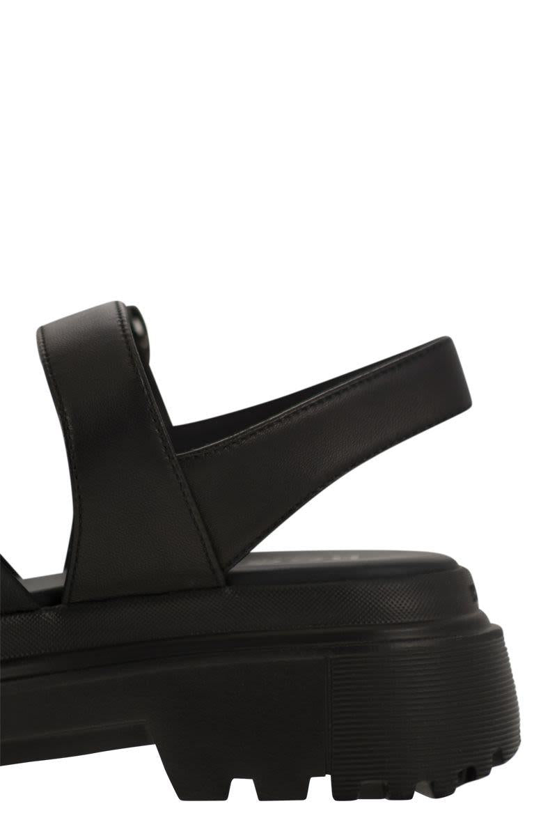 Hogan Leather Sandal With Midsole