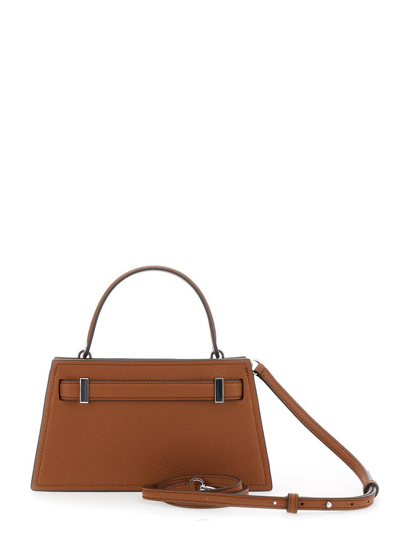 'Petite Lee Radziwill' Brown Crossbody Bag With Adjustable And Removable Shoulder Strap And T-Buckle Closure In Grained Leather Woman