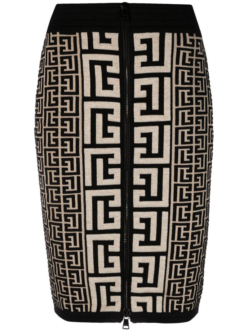 Balmain Monogram Knit Skirt Clothing