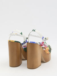 Floral Platform Sandals
