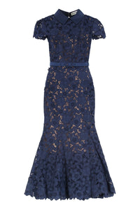 Self-Portrait Midi Dress In Guipure Lace