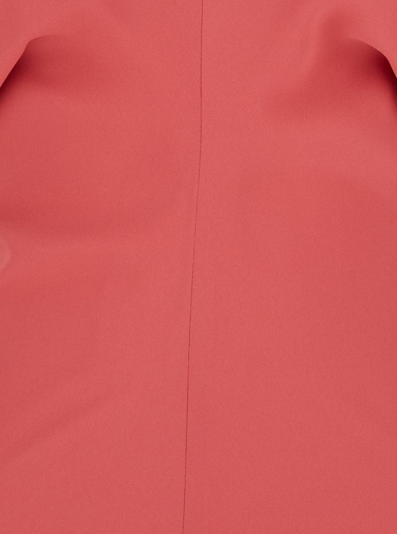 Pink Dress With V Neck And Short Sleeves In Tech Fabric Woman