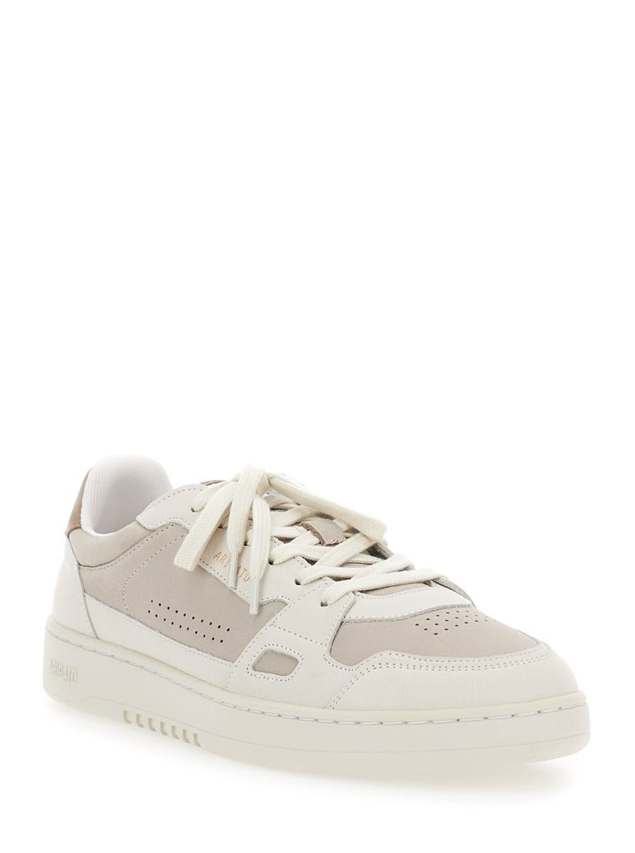 'Dice Lo' Beige Low Top Sneakers With Logo Patch On The Tongue And Logo Lettering On The Heel In Leather Man