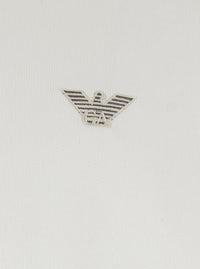 White Sweatshirt With Polo Shirt Style Collar And Logo Embroidery On The Front In Cotton Man