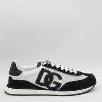 Dolce & Gabbana White And Black Leather Sneakers