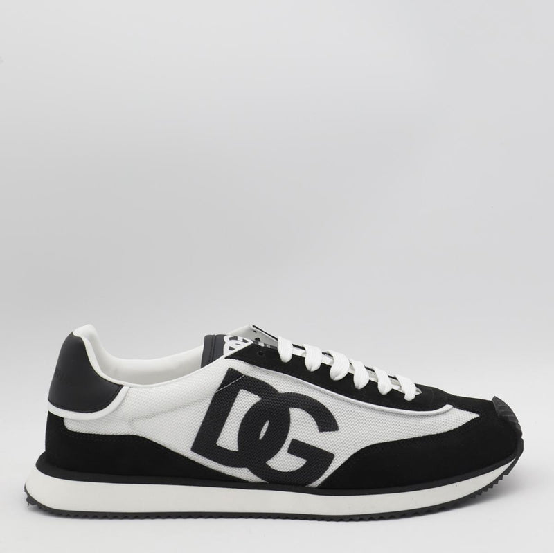 Dolce & Gabbana White And Black Leather Sneakers