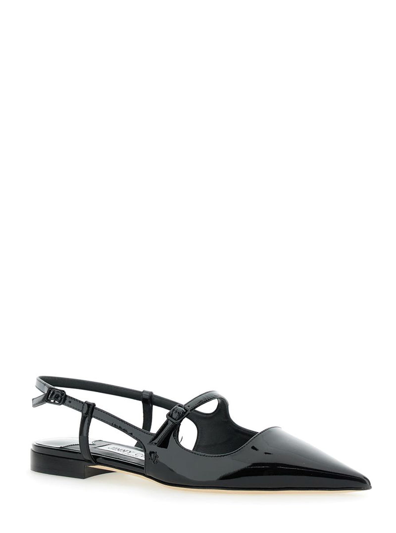 'Didi Flat' Black Ballerinas With Shiny Finish In Leather Woman
