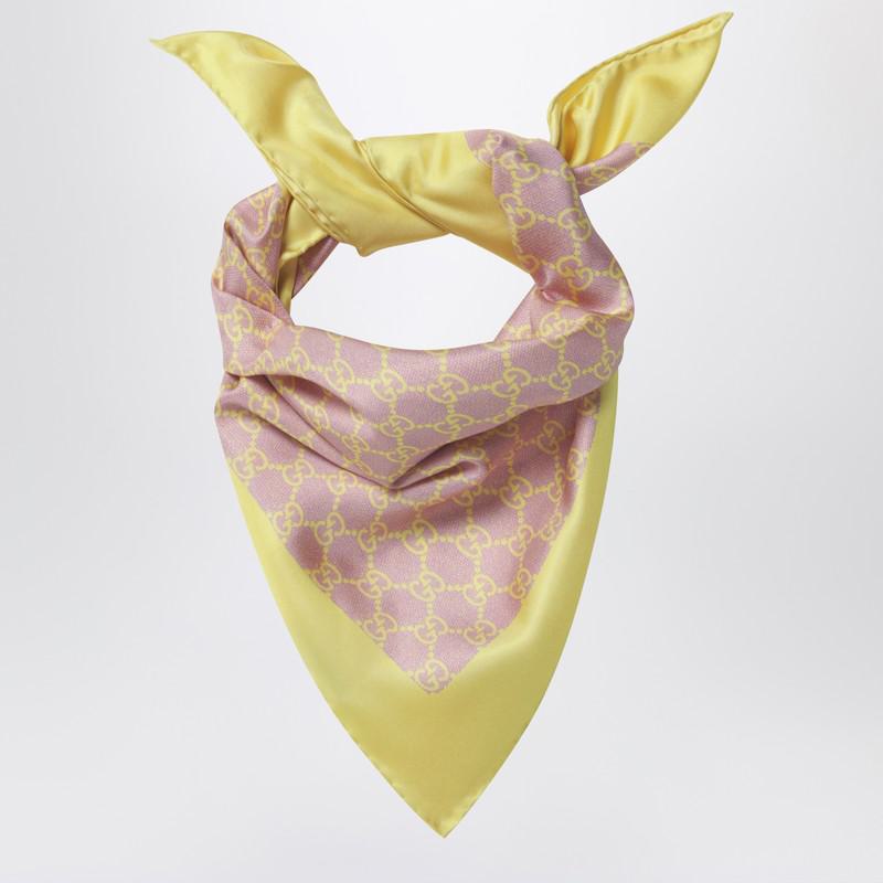 Gucci Twill Scarf In And Yellow
