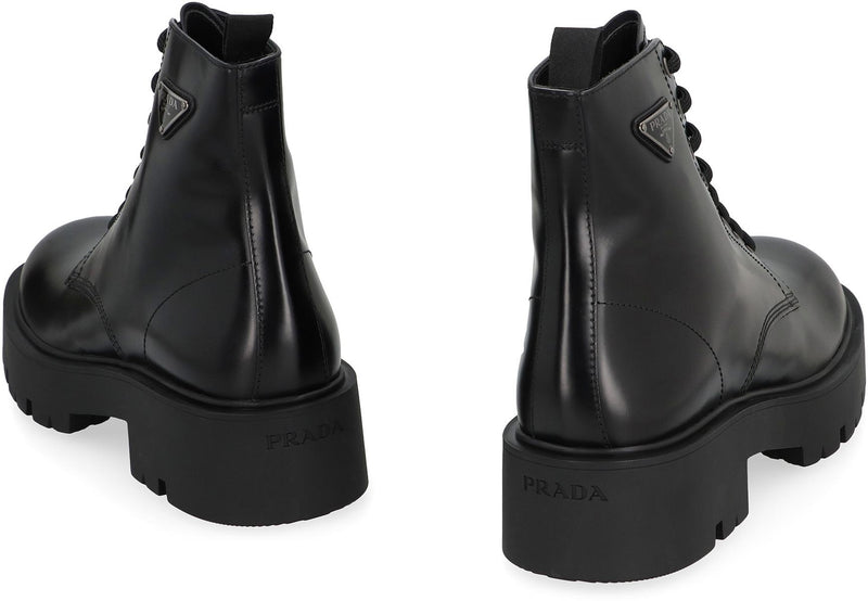 Prada Leather Lace-Up Boots