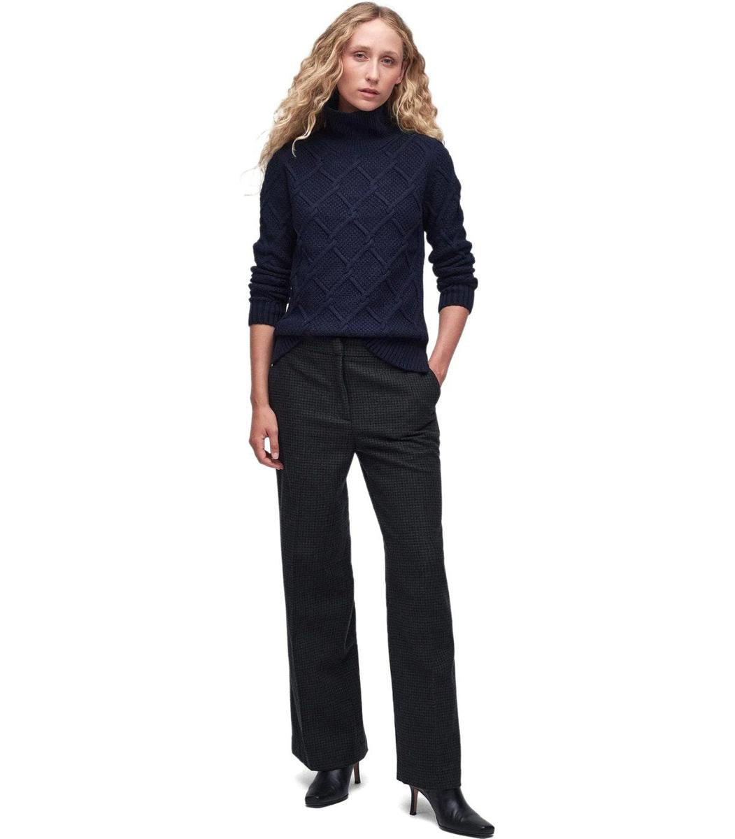 Barbour Burne Roll Blue Turtleneck Sweater