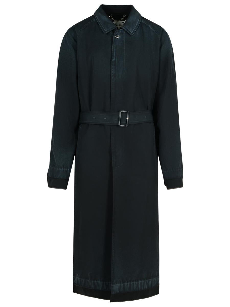 Maison Margiela Black Virgin Wool Trench Coat