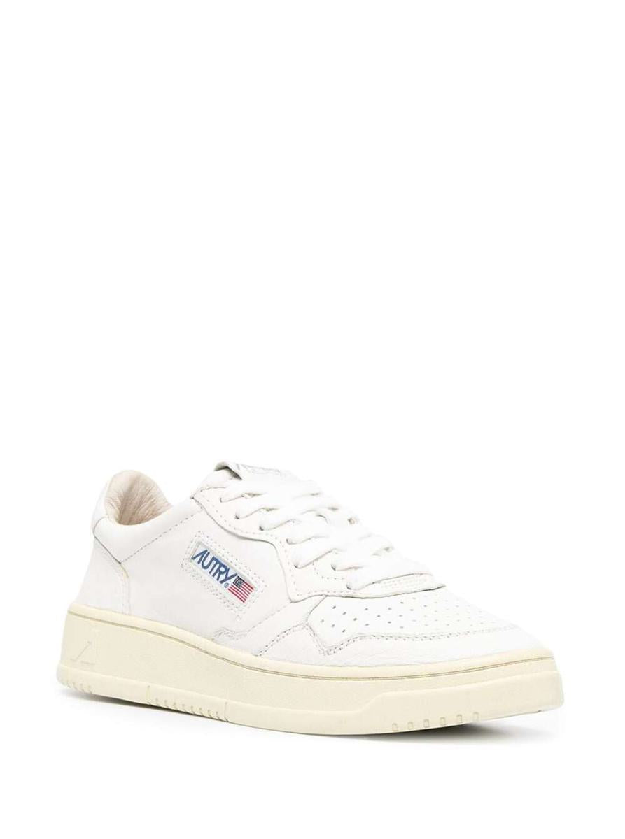 White Leather Sneakers With Logo Autry Woman