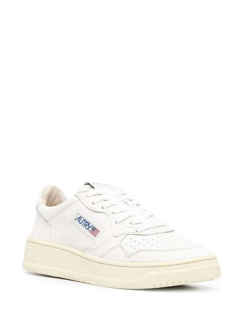 White Leather Sneakers With Logo Autry Woman