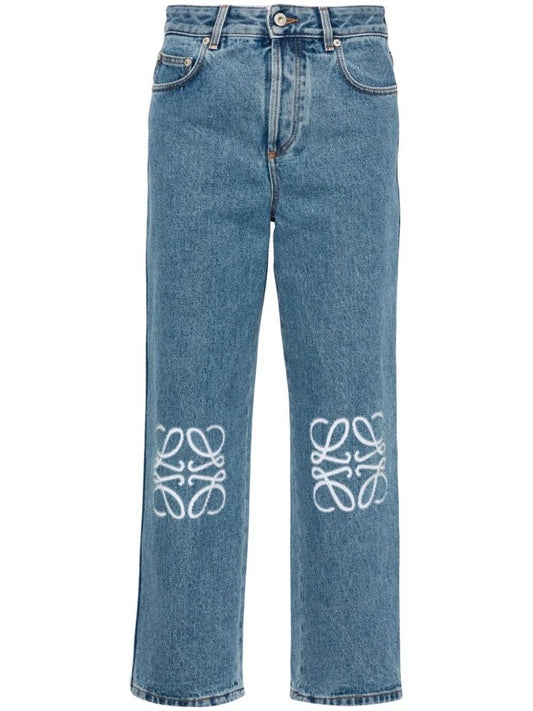 Loewe Anagram Medium-Weight Denim Cropped Jeans Clothing