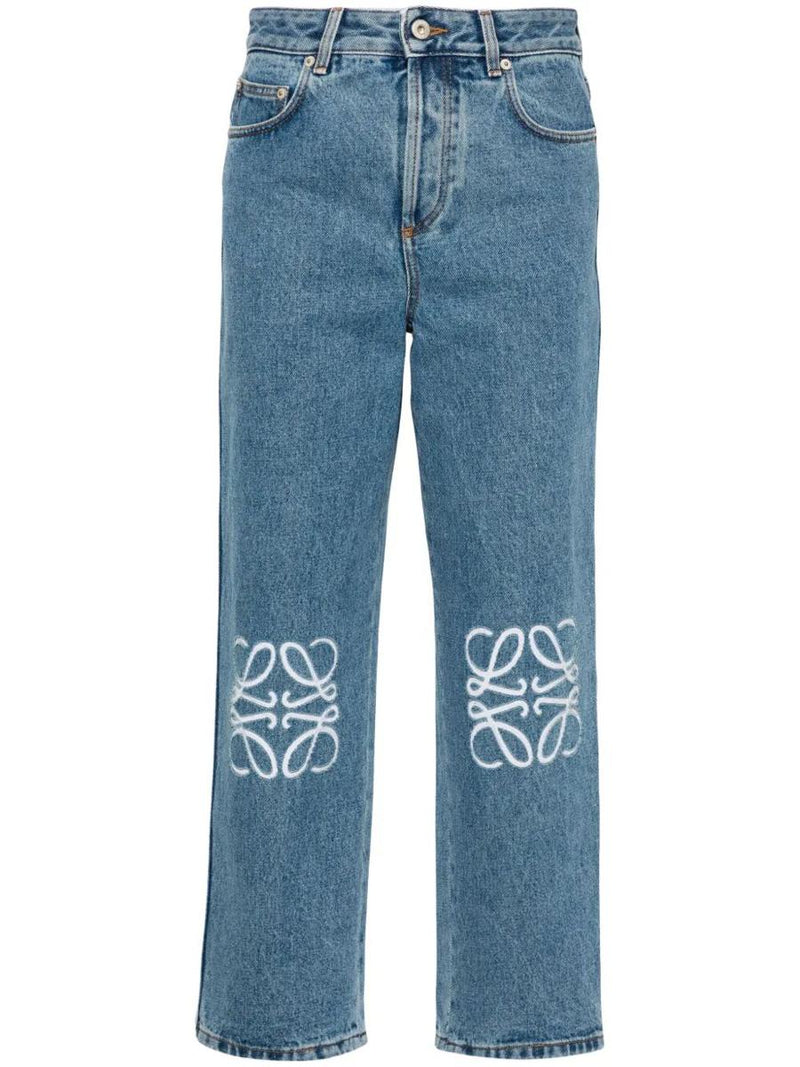 Loewe Anagram Medium-Weight Denim Cropped Jeans Clothing