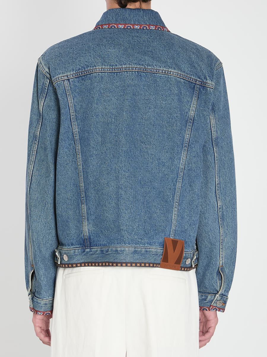 Bead-Embroidered Denim Jacket
