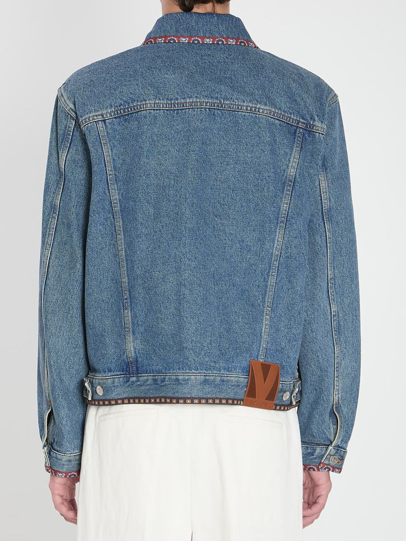 Bead-Embroidered Denim Jacket