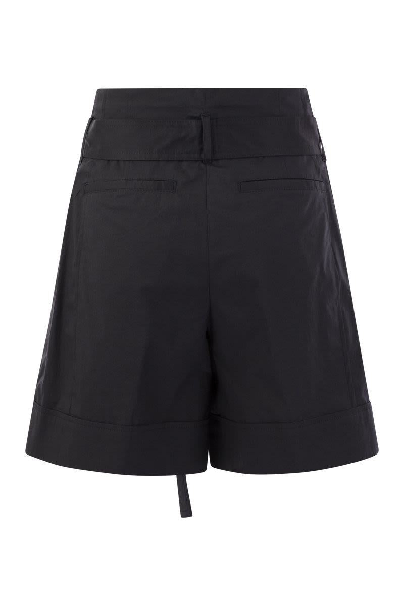 Peserico Short With Pleats And Stretch Cotton