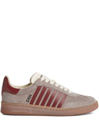 DSQUARED2 'Boxer' Sneakers In Grey And Burgundy Calfskin