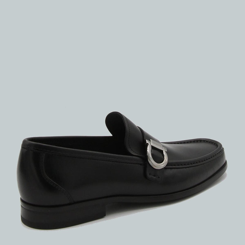 Salvatore Ferragamo Black Leather Caspian Loafers